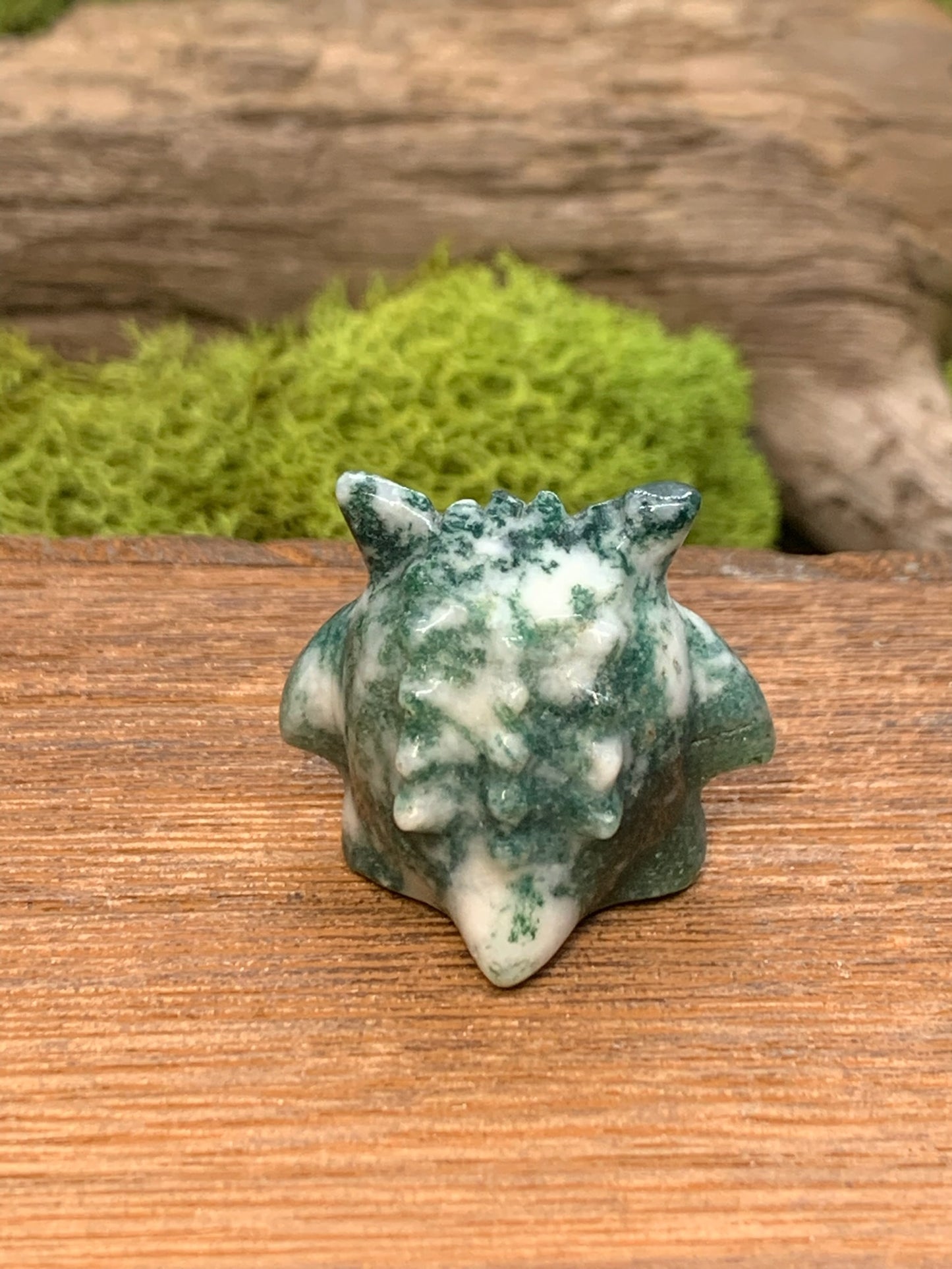 Moss Agate Gengar Carving