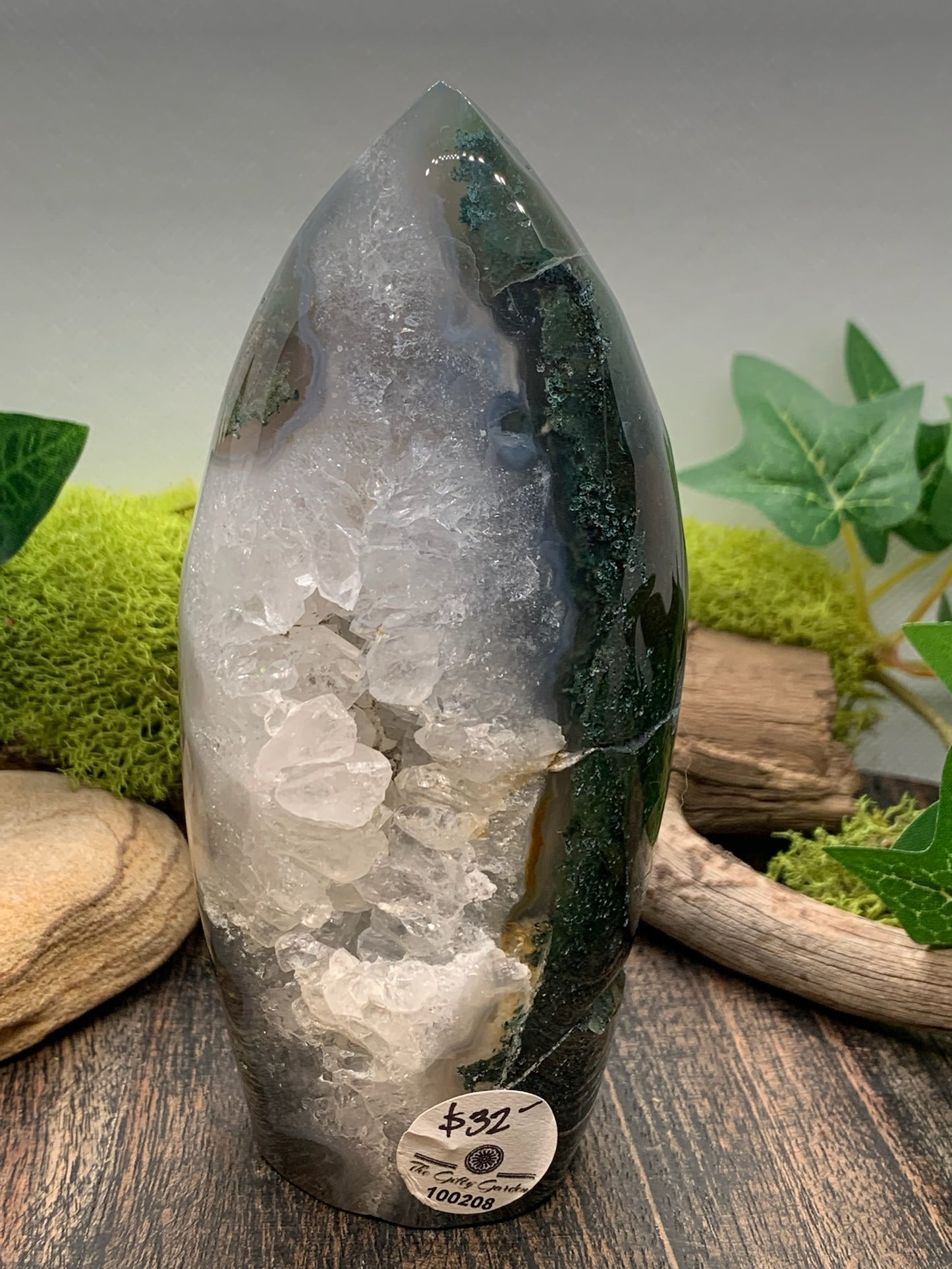 Druzy Moss Agate Freeform