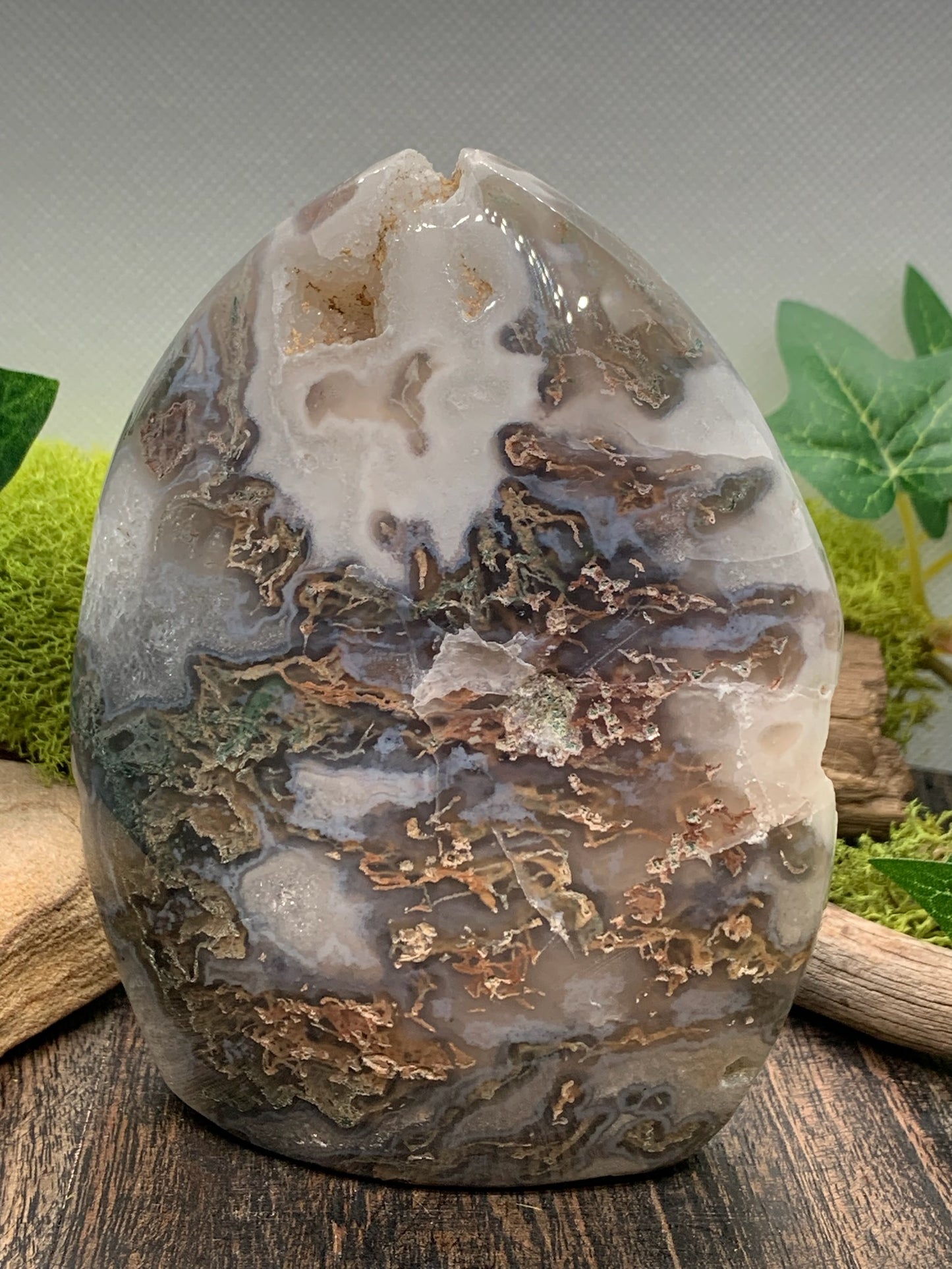 Druzy Moss Agate Freeform